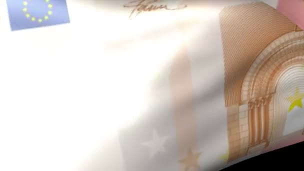 10 євро прапор махає — стокове відео