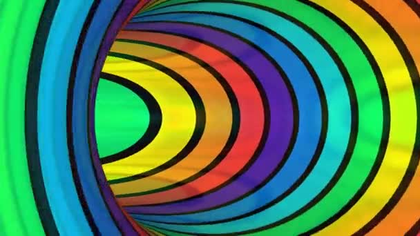虹のトンネルのフライト — ストック動画