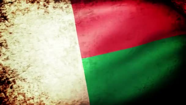 马达加斯加国旗飘扬 — 图库视频影像
