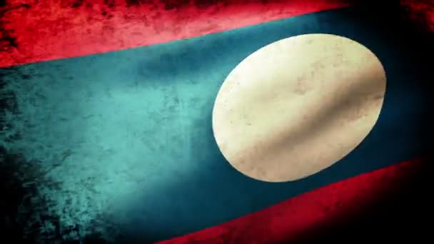 Laos vlag zwaaien — Stockvideo