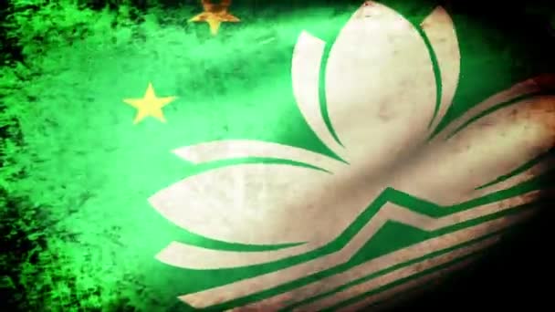Macao vlag zwaaien — Stockvideo