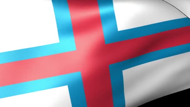 Νήσοι Φερόες σημαία κυματίζει — Αρχείο Βίντεο