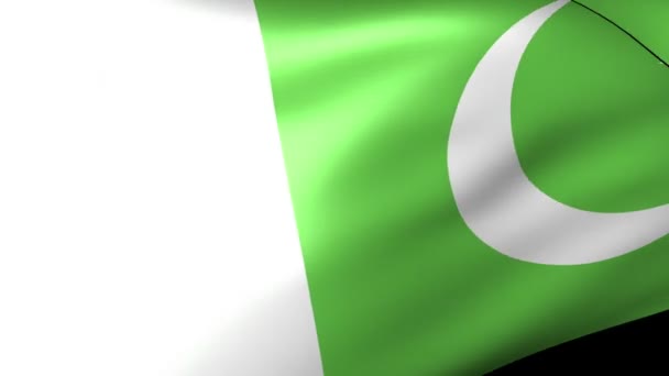 Bandera de Pakistán ondeando — Vídeo de stock