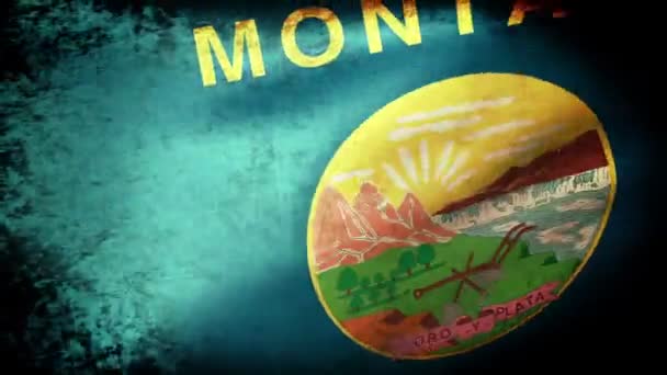 Montana Stateflag acenando — Vídeo de Stock