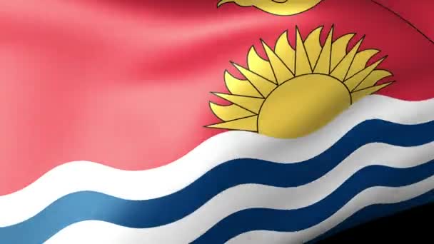 Kiribati zászlót lengetve