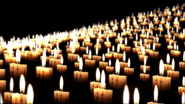 Χιλιάδες κεριά μέσα στη νύχτα — Αρχείο Βίντεο