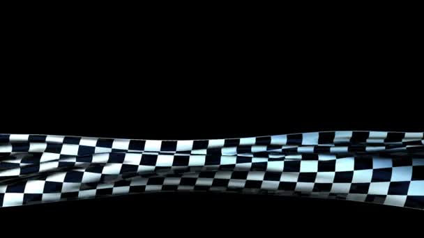 Waving checkered cloth — Stock Video