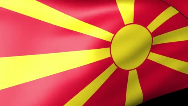 马其顿国旗飘扬 — 图库视频影像