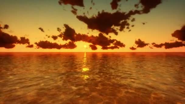 Meer und Wolken beim Sonnenaufgang — Stockvideo