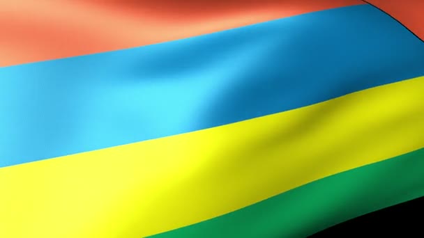 Mauritius flagga vajande — Stockvideo