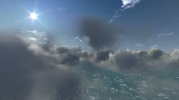Vliegen boven wolken — Stockvideo