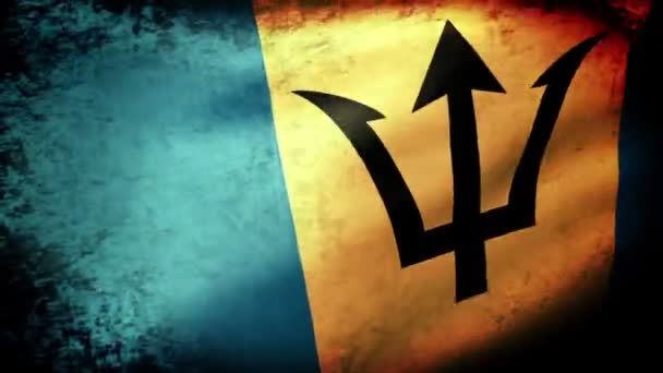 Bandera de Barbados ondeando — Vídeos de Stock