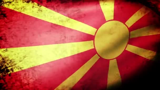 Mazedonien-Fahne geschwenkt — Stockvideo