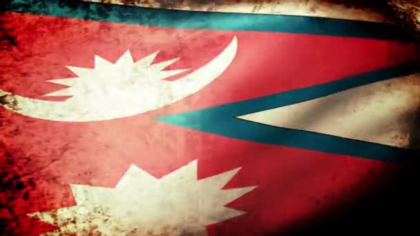 Nepal vlag zwaaien — Stockvideo