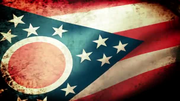 Bandera estatal de Ohio ondeando — Vídeo de stock