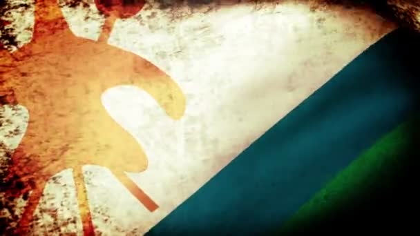 Lesotho flag waving — Stock Video