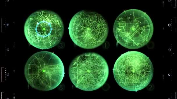 Radar matrix zoeken naar doel — Stockvideo