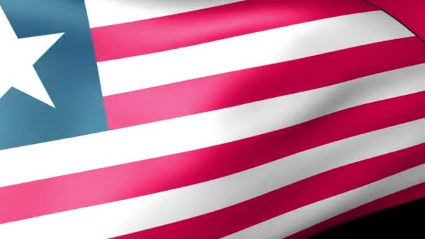 Liberia flag waving — Stock Video