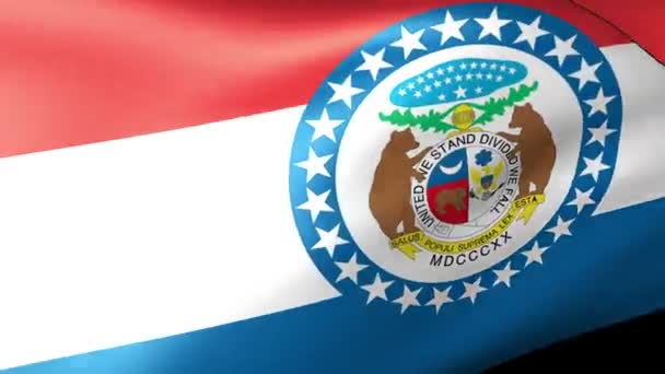 Missouri State flagga vajande — Stockvideo