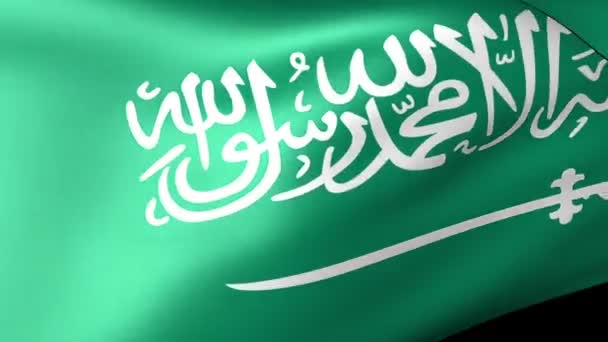 Bandera de Arabia Saudita ondeando — Vídeo de stock