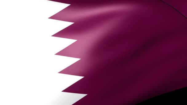 Bandeira do Qatar acenando — Vídeo de Stock