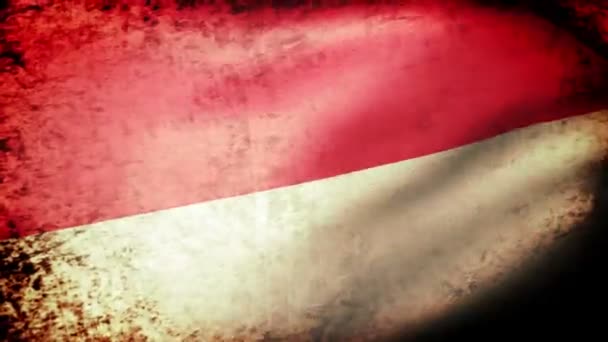 Indonesien-Flagge geschwenkt — Stockvideo