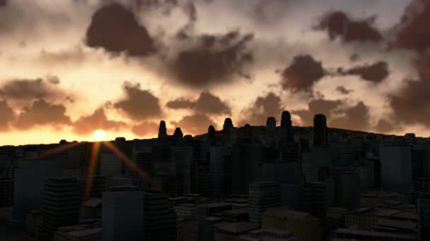 Skyline della città all'alba — Video Stock