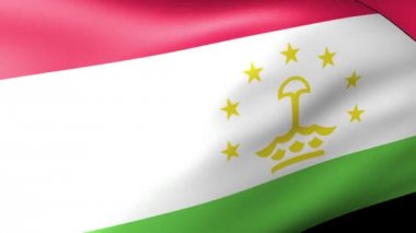 Tacikistan bayrağı sallayarak