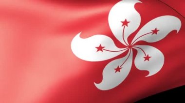 Hong Kong bayrağı sallanıyor.
