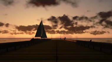 İnsanlar iskele üzerinde rahatlatıcı