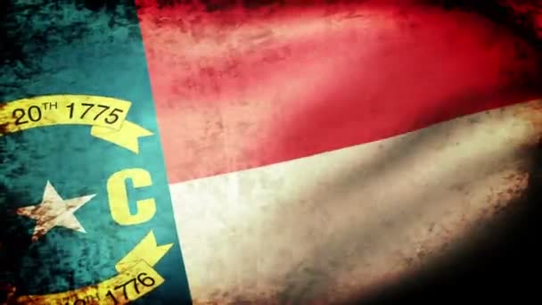 North Carolina State Flagge schwenken — Stockvideo