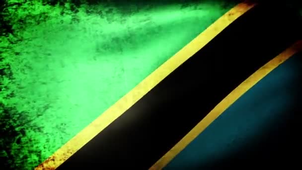 Bandeira tanzania acenando — Vídeo de Stock