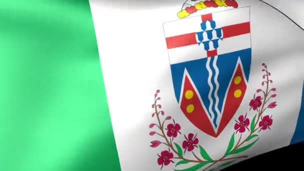 Yukon vlag zwaaien — Stockvideo