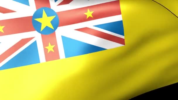 Niue Bandera ondeando — Vídeo de stock