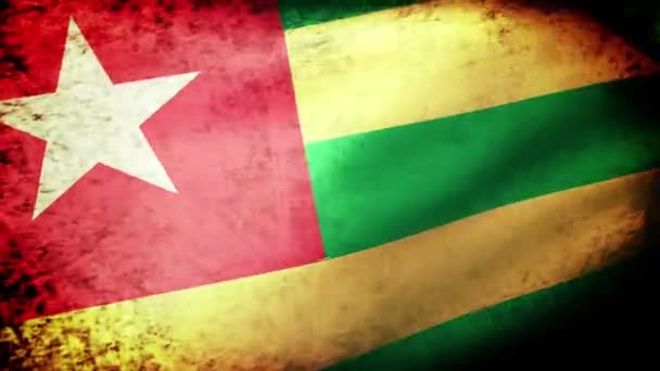 Togo vlag zwaaien — Stockvideo