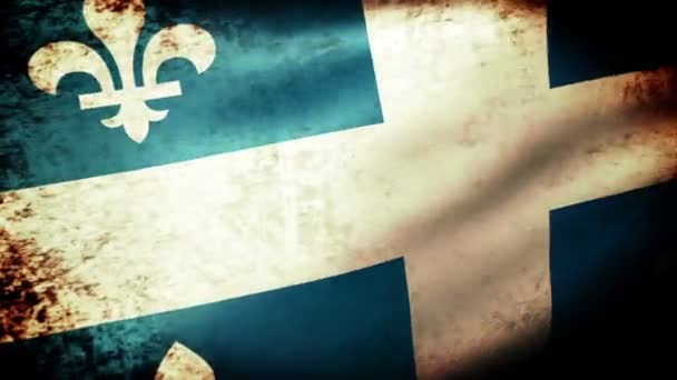 Bandera de Quebec ondeando — Vídeo de stock