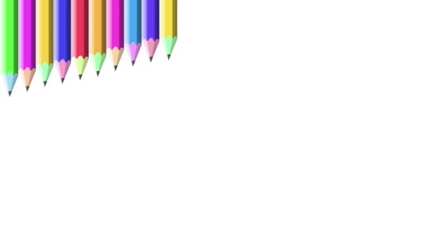 Цветные карандаши — стоковое видео