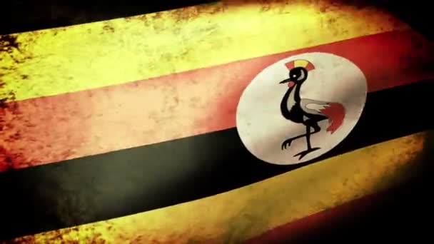 Oeganda vlag zwaaien — Stockvideo