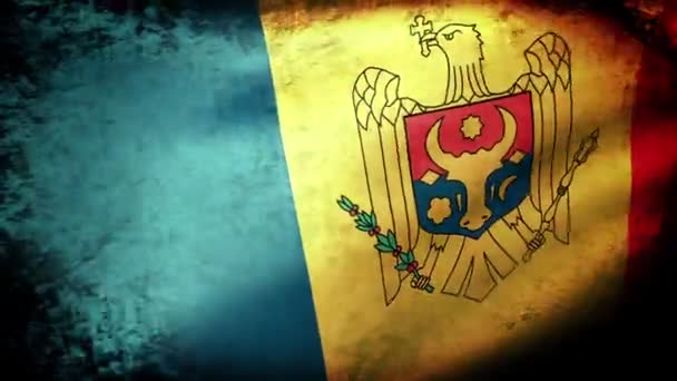 Mávání vlajkami Moldavsko — Stock video
