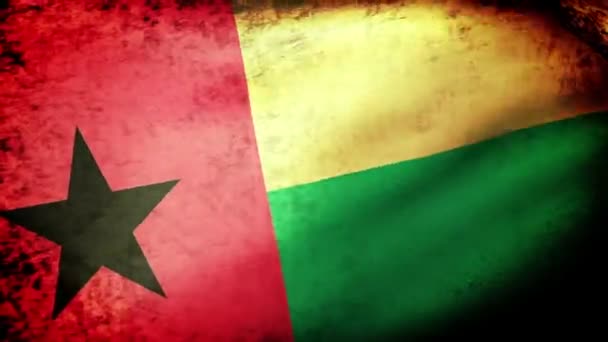 Flagge von Guinea-Bissau geschwenkt — Stockvideo