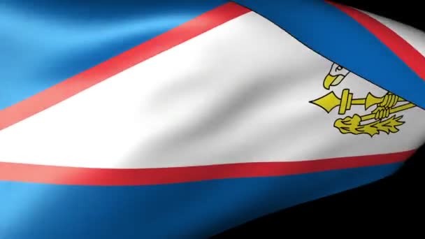 Amerikaans-Samoa vlag zwaaien — Stockvideo