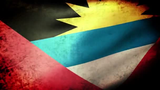 Antigua e Barbuda sventolano bandiera — Video Stock