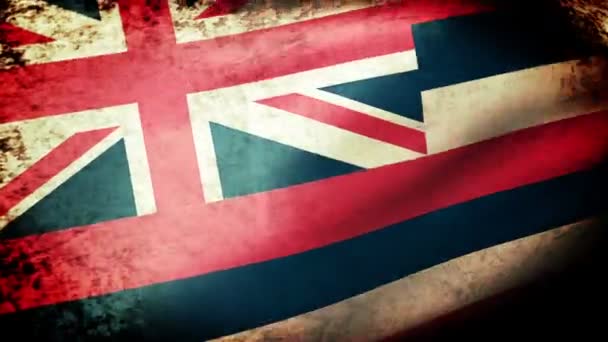 Drapeau de l'État d'Hawaï agitant — Video