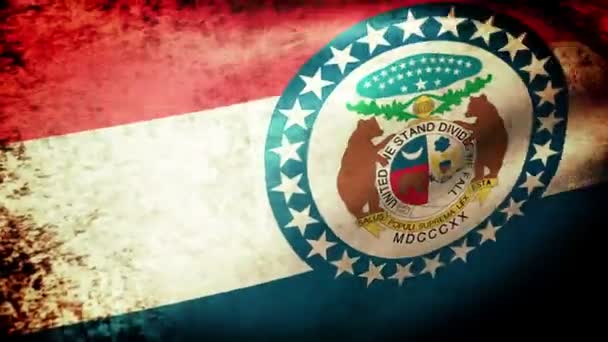 Missouri State flagga vajande — Stockvideo