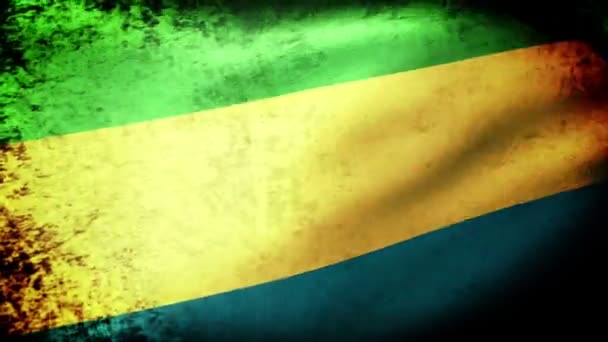 Gabon Drapeau agitant — Video