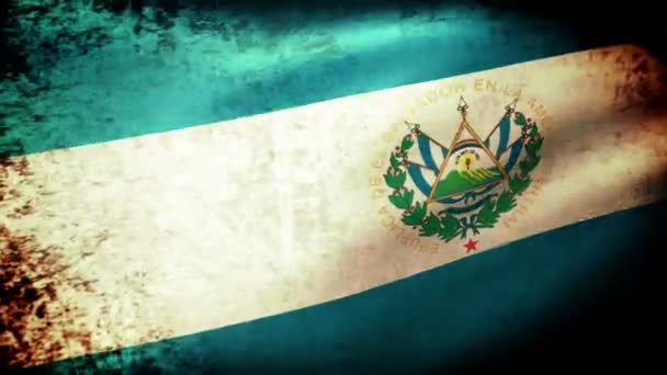 El Salvador Bandera ondeando — Vídeo de stock