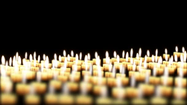 Molte candele nella notte — Video Stock