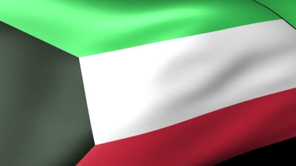 Bandera de Kuwait ondeando — Vídeo de stock