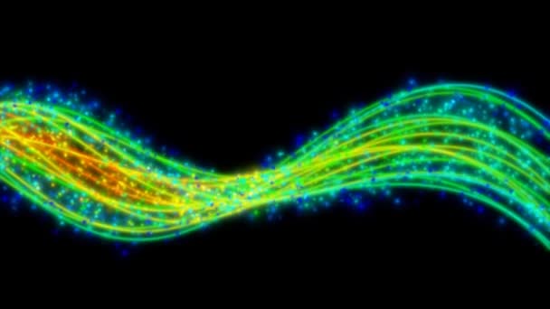 Flödande linjer och partiklar — Stockvideo