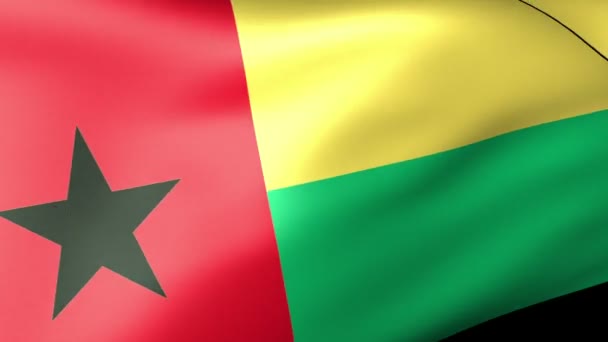 Bandera de Guinea-Bissau ondeando — Vídeos de Stock